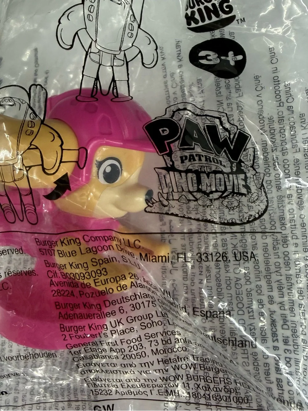Burger King PAW Patrol The Dino Movie Skye Pink Figure Toy Sealed New